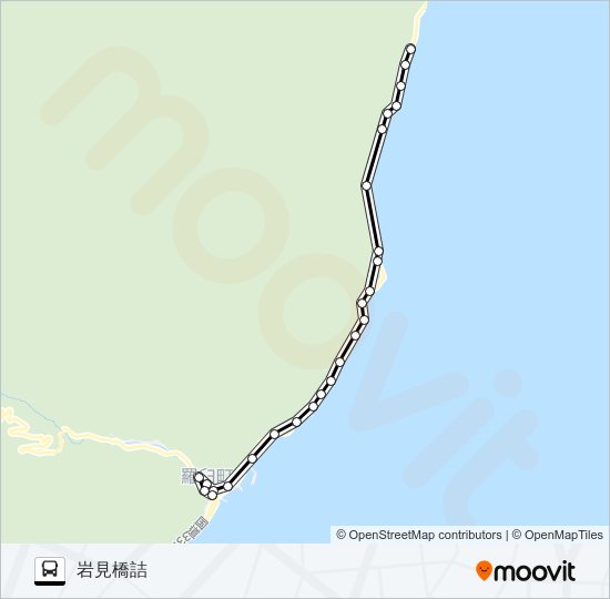 知円別線［羅臼～岩見橋詰］ バスの路線図