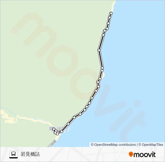 知円別線［羅臼～岩見橋詰］ Bus Line Map