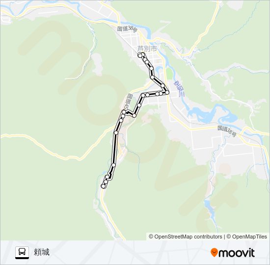 頼城線 バスの路線図