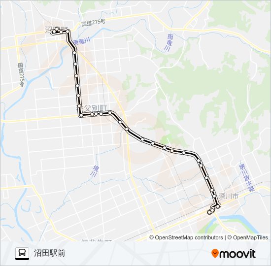沼田線 バスの路線図