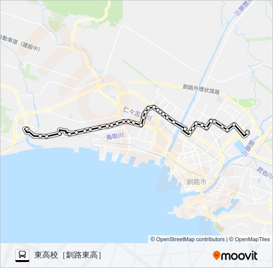 鶴ヶ岱線 バスの路線図