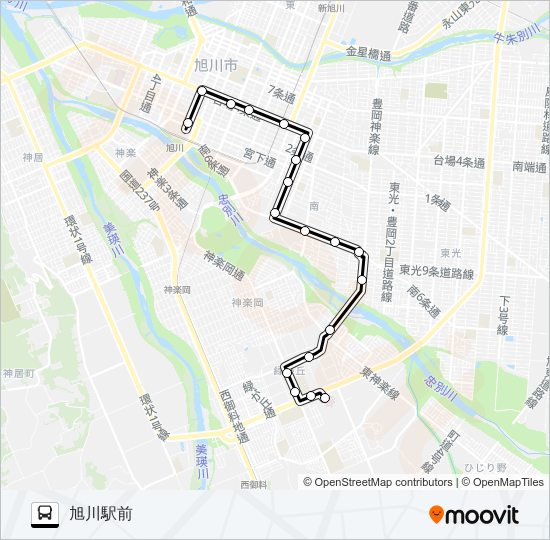 医大病院 バスの路線図