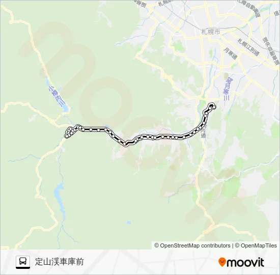 12 Makomanai Station - Jozankei Bus Line Map