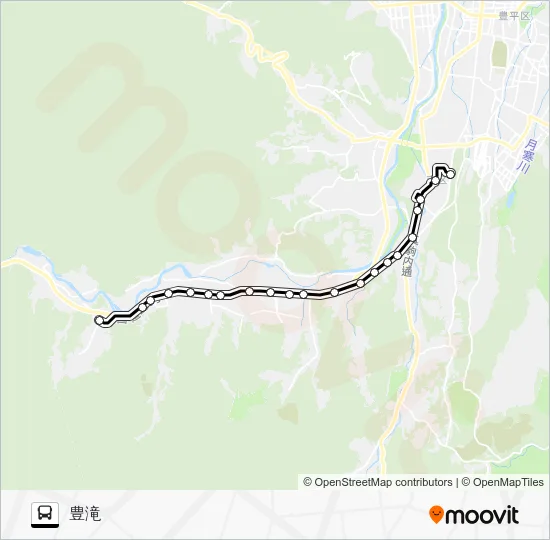 12 Makomanai Station - Jozankei Bus Line Map