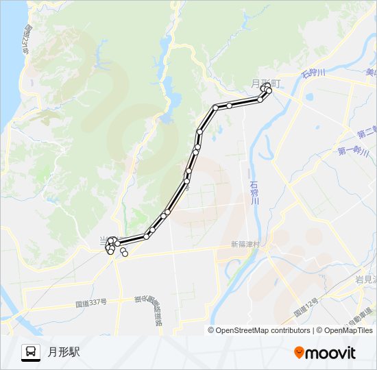 月形当別線 bus Line Map