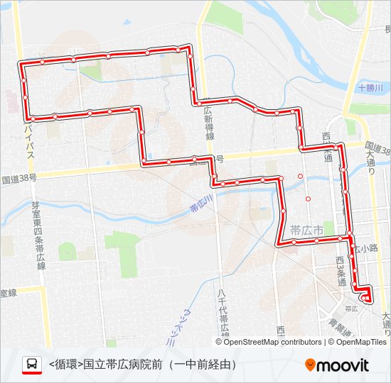 一中 バスの路線図