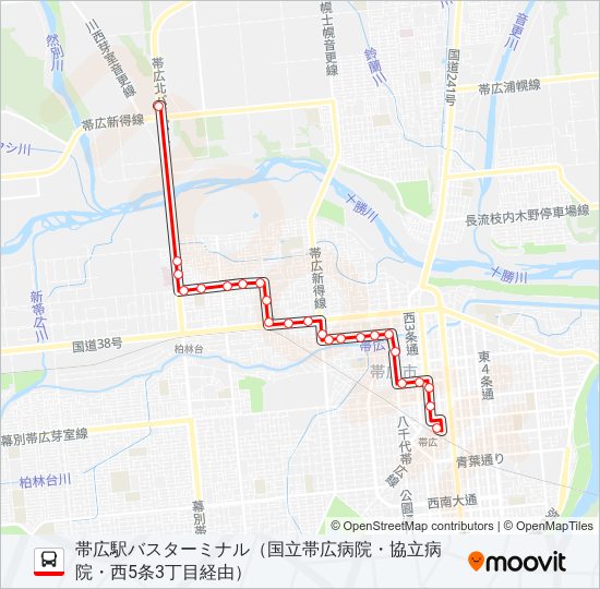 一中 バスの路線図
