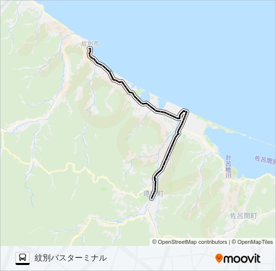 遠軽線 バスの路線図
