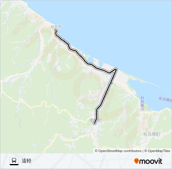 遠軽線 バスの路線図