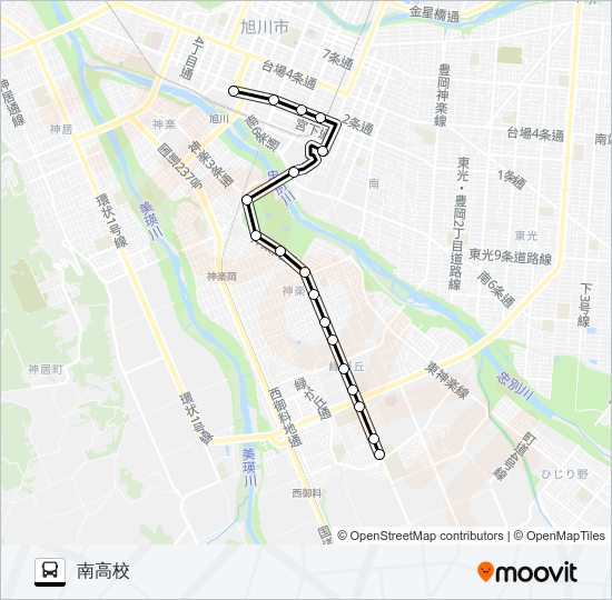 南高校 バスの路線図