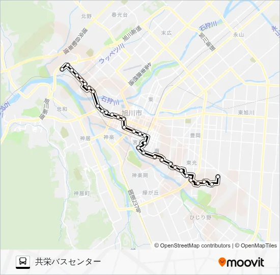 番ルート：スケジュール、停車地、地図-共栄バスセンター