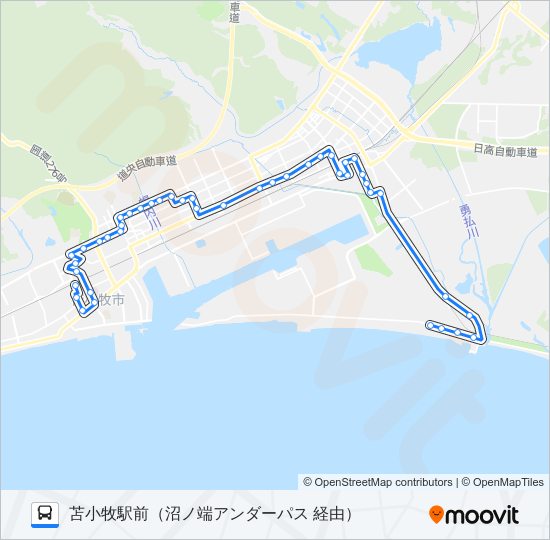 25 勇払線 バスの路線図