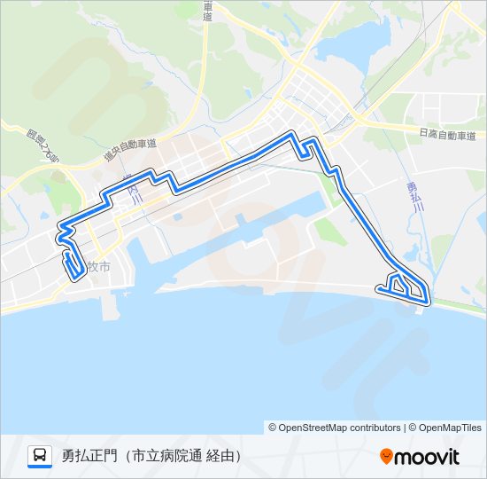 25 勇払線 バスの路線図