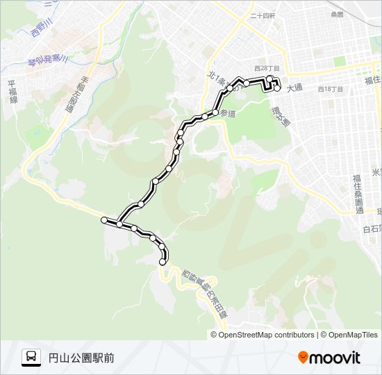 円山線 バスの路線図