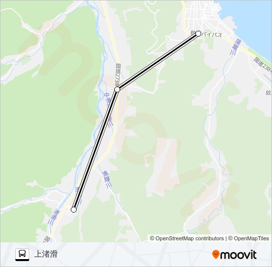 上渚滑線 バスの路線図