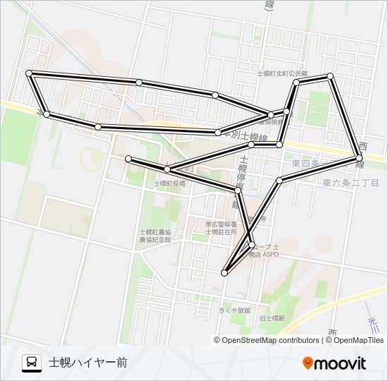 北回り便 バスの路線図