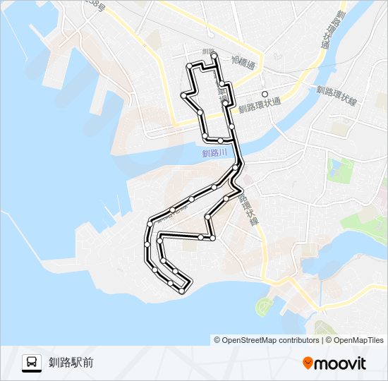 たくぼく循環線 バスの路線図