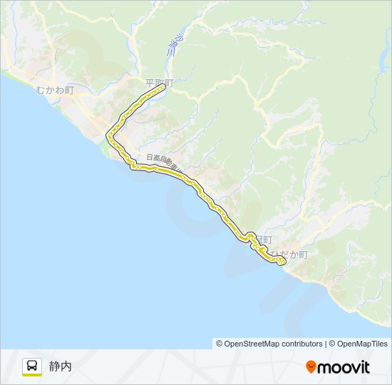 平取～静内 バスの路線図