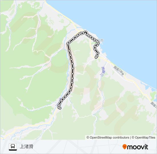 上渚滑線 Bus Line Map