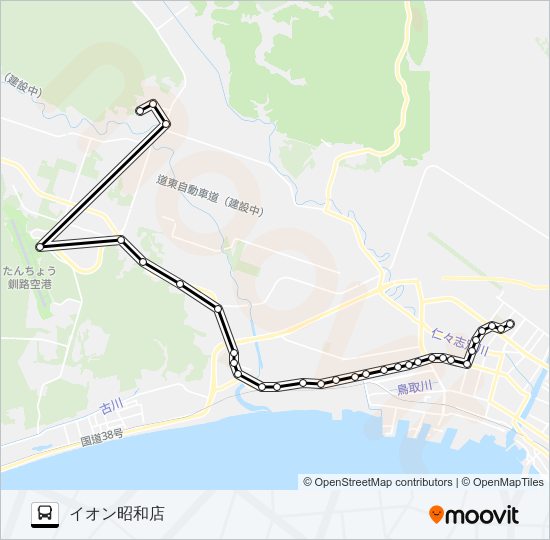 イオンリフレ線 バスの路線図