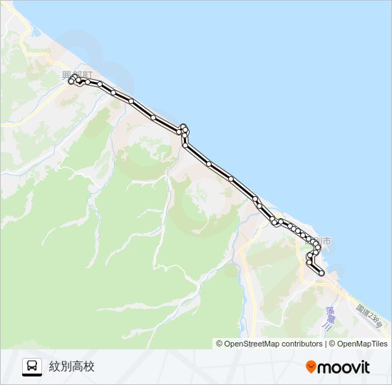 興部線 バスの路線図
