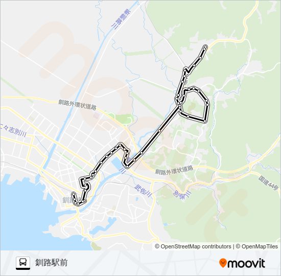 遠矢線 バスの路線図