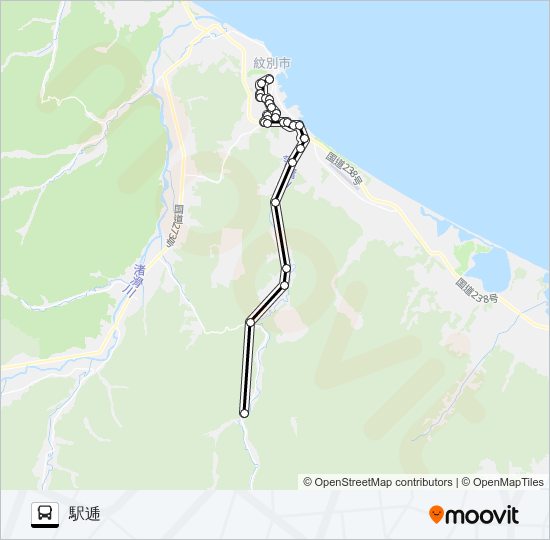 上藻別線 バスの路線図