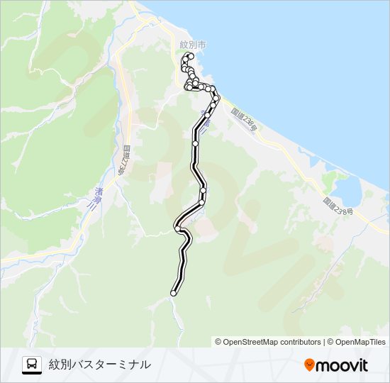 上藻別線 バスの路線図