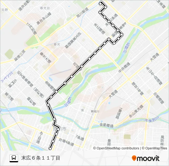 １３番 Bus Line Map