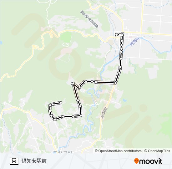 倶知安線 バスの路線図