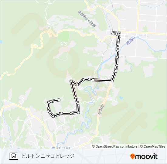 倶知安線 バスの路線図