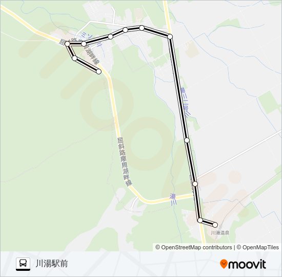 川湯線 バスの路線図