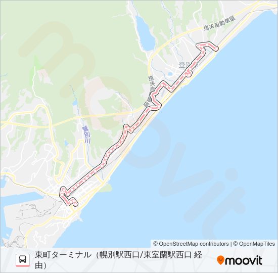 31 幌別駅線（東室蘭駅西口経由） bus Line Map