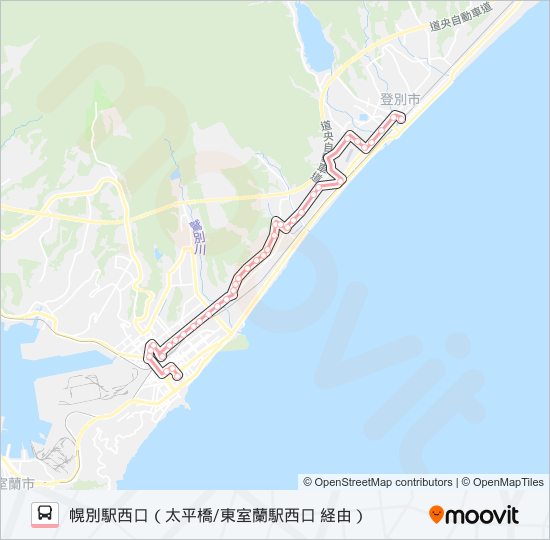 31 幌別駅線（東室蘭駅西口経由） バスの路線図