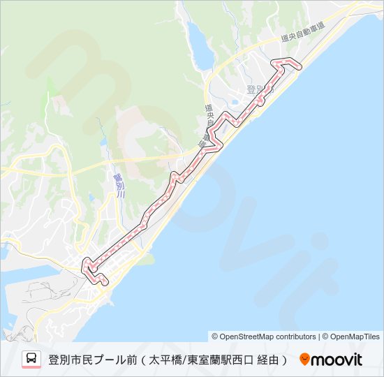 31 幌別駅線（東室蘭駅西口経由） バスの路線図