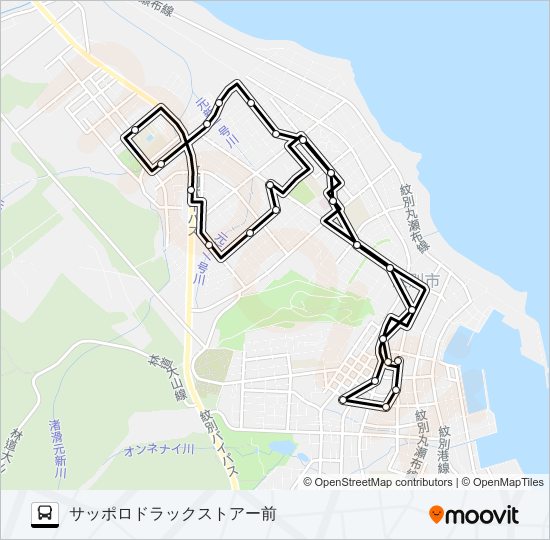 北循環バス バスの路線図