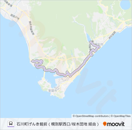 36 げんき館資料館線 バスの路線図