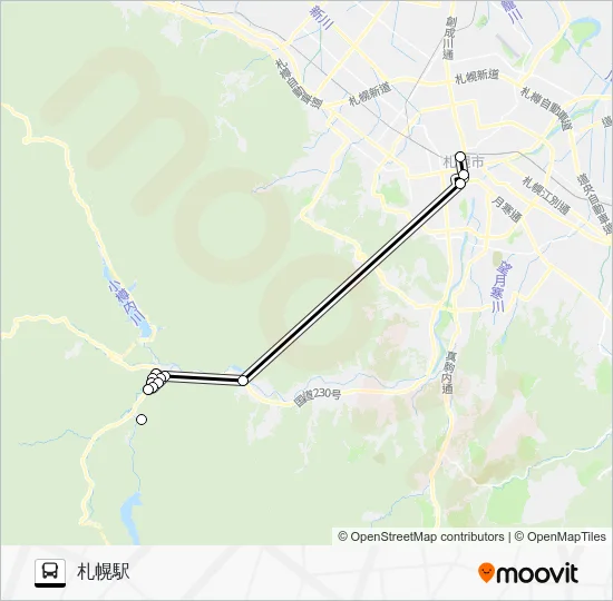 かっぱライナー号 Bus Line Map
