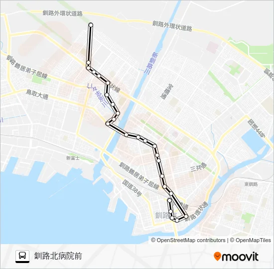 商業高校線 バスの路線図