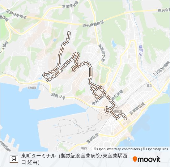22 港北柏木線 バスの路線図