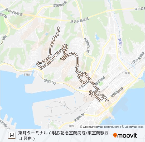 22 港北柏木線 バスの路線図