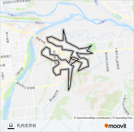 札内線 バスの路線図