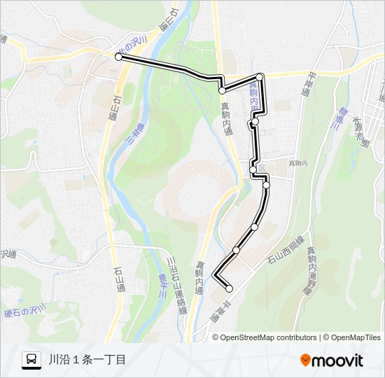 川１ バスの路線図