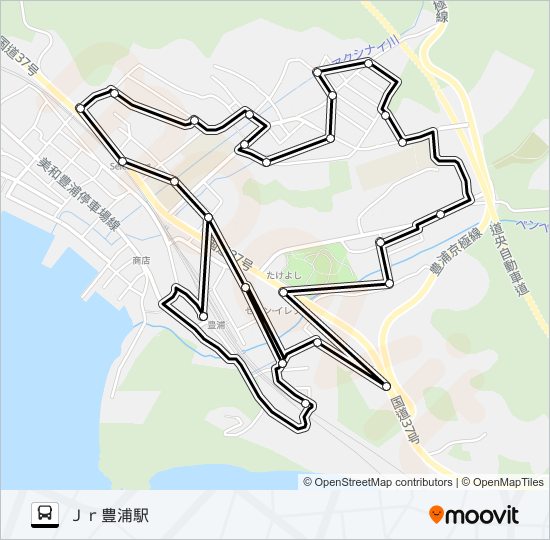 ほたてコース バスの路線図