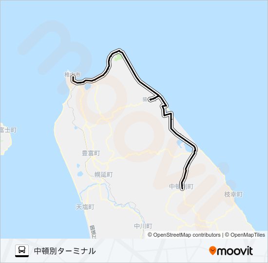 天北宗谷岬線 バスの路線図