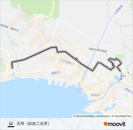 高専線 バスの路線図