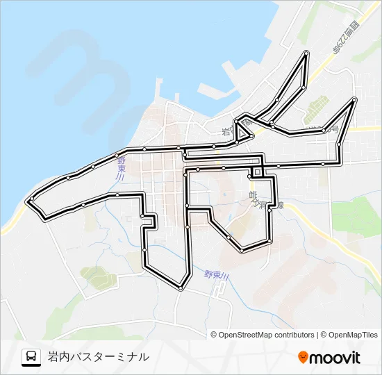 Iwanai Loop Bus Bus Line Map