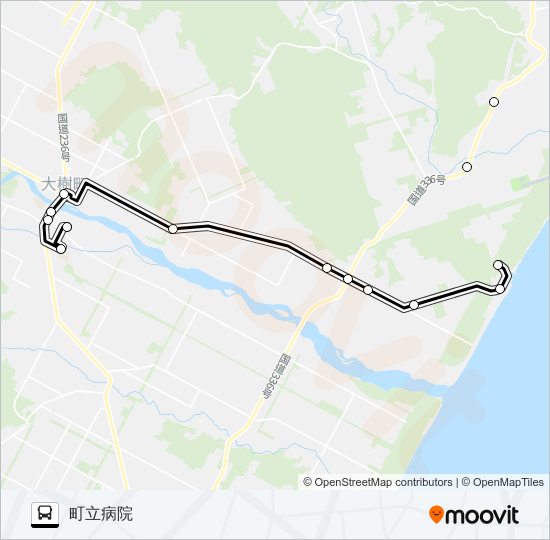 浜大樹線 バスの路線図