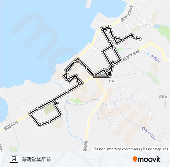 西浜線 バスの路線図