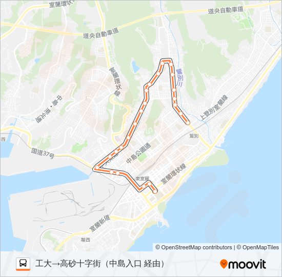 3 中島工大線 バスの路線図
